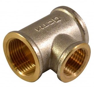 Тройник латунь переходной 1-1/4"х3/4"х1-1/4" г/г/г Тройник латунь переходной 1-1/4"х3/4"х1-1/4" г/г/г
