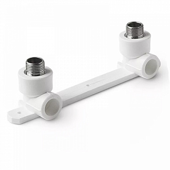 Водорозетка полипропиленовая двойная для смесителя НР 20х3/4", Valfex