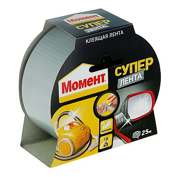 Лента клеящая СУПЕР МОМЕНТ (10м) серая Лента клеящая СУПЕР МОМЕНТ (10м) серая