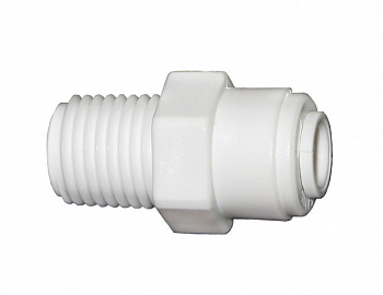 Фитинг JG прямой 1/4"TUBE х 1/4"НР (белый)
