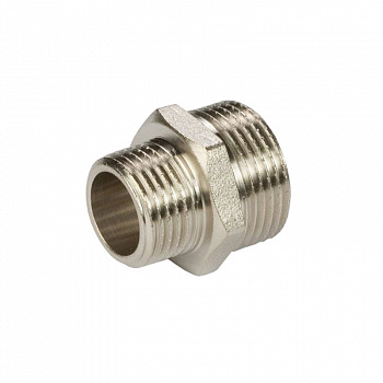 Ниппель латунь переходной 1/2"х1/4" НР СМС никель Ниппель латунь переходной 1/2"х1/4" НР СМС никель