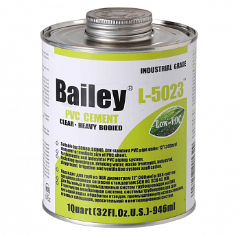 Клей для ПВХ труб, Beiley-5023 (PVC-U) 946ml (до 300мм) Клей для ПВХ труб, Beiley-5023 (PVC-U) 946ml (до 300мм)