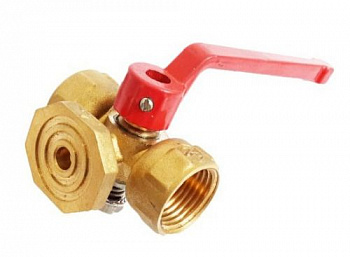 Кран под манометр пробковый трехход. с ручкой М20-1,5хG1/2" (фланец)