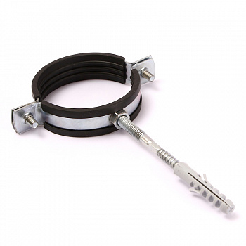 Хомут металлорезиновый с дюбелем и шурупом 1-1/2" (47-51мм) Хомут металлорезиновый с дюбелем и шурупом 1-1/2" (47-51мм)