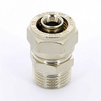 Обжимная муфта 16х1/2"НР, никелир. UNI-FITT Обжимная муфта 16х1/2"НР, никелир. UNI-FITT