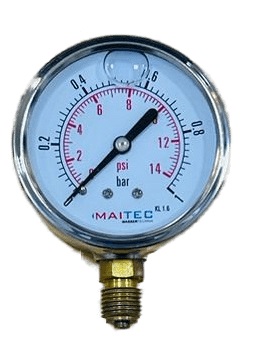 Манометр 1 бар радиальный 63мм (G1/4") MAITEC (Глицерин)