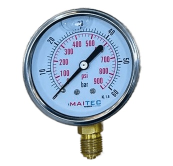 Манометр 60 бар радиальный 63мм (G1/4") MAITEC (Глицерин)