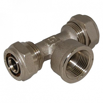 Обжимной тройник 26х1"ВРх26 никелир. N.T.M.