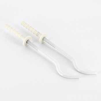 Комплект (2 шт) плоских штыревых кронштейнов 7х180мм с дюбелями 10x75мм