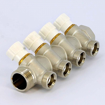 Коллектор для теплого пола LUXOR 4 выхода 1"x3/4"EK с вентилями