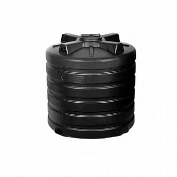 Бак пластиковый для воды 500л. Черный с крышкой (круглый)