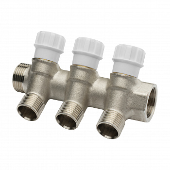 Коллектор для теплого пола ITAP 3 выхода НВ 1"х1/2"ЕК с вентилям