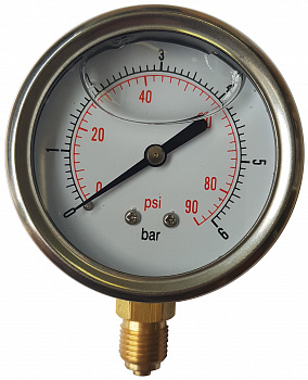 Манометр 6 бар радиальный 63мм (G1/4") PRO-BLOCK (Глицерин)