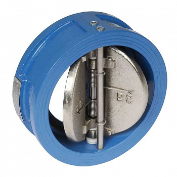 Клапан обратный межфланцевый Ду 100 чугун, створки нерж. сталь (двустворчатый)