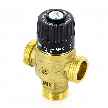 Клапан термосмесительный для теплых полов UNI-FITT, 30-60*С, HР 1" латунь (центр)