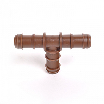 Тройник капельного полива 17х17х17мм (коричневый)