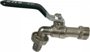 Кран водоразборный шаровой НР 1/2" со штуцером, ручка CMC