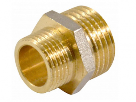 Картинка товара ниппель латунь переходной 1-1/2"х3/4" нр 02452 ufa-aqua.ru