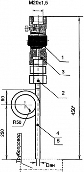 ЗК 14-2-14-2009 закладная конструкция под манометр 1,6МПа
