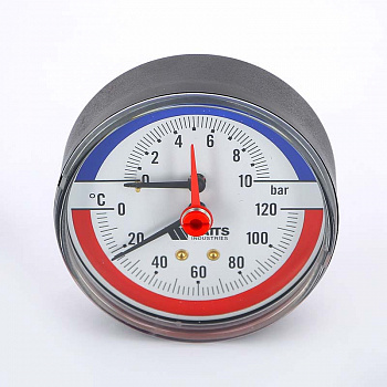 Термоманометр FR 828/10 (1/2", 10бар, 120*С) аксиальный, WATTS