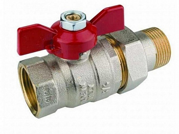 Кран шаровой со сгоном НВ 3/4" бабочка, Comisa