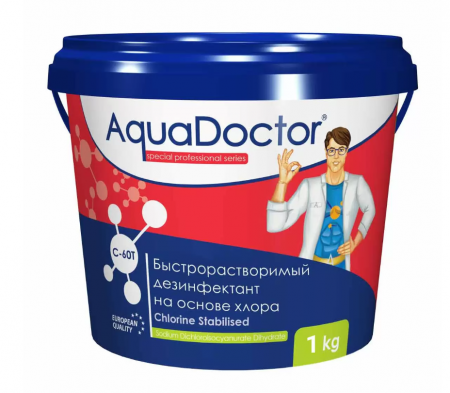 Картинка товара aquadoctor хлор в таблетках по 20гр. для бассейна (1кг)  ufa-aqua.ru