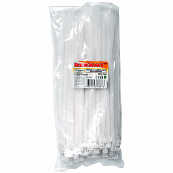 Хомут-стяжка 5/300мм белый (уп. 100шт)