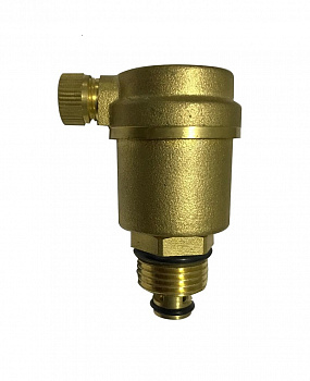 Воздухоотводчик автоматический 1/2"НР, латунь с запорным клап.