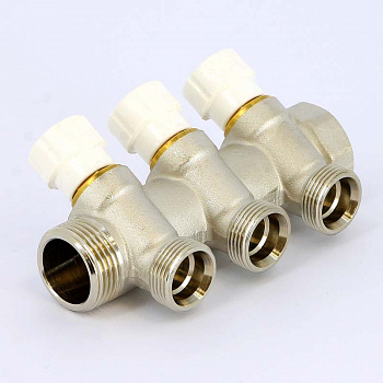 Коллектор для теплого пола UNI-FITT 3 выхода НВ 1"х1/2"ЕК с вентилями