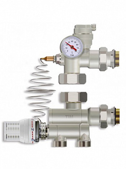 Насосно-смесительньная группа для теплого пола 1" без насоса, никель