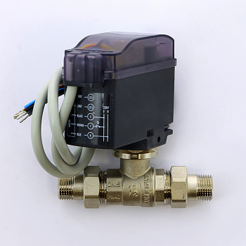 Кран 2-х ходовой шаровой с сервопривдом, 1" НР со сгоном, EMMETI