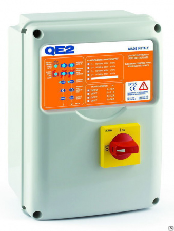 Картинка товара пульт pedrollo qe2-mono 220в/1ф QE2-MONO ufa-aqua.ru