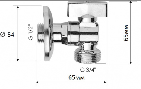 Картинка товара кран для стиральных машин 1/2"х3/4" нр, rastelli 083015 ufa-aqua.ru