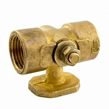 Кран под манометр пробковый трехходовой с ручкой М20-1,5хG1/2" (11Б18бк)