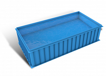 Чаша бассейн из полипропилена 4.5х2,6х1,5м (гогубой цвет)