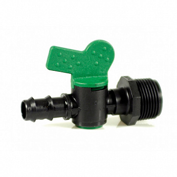 Кран капельного полива 16х3/4"НР (зеленая бабочка) irriteс 50