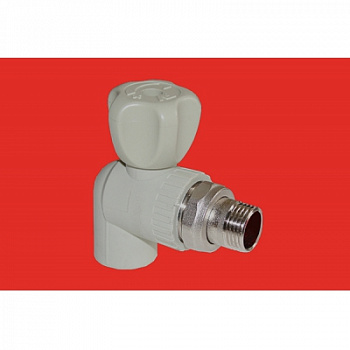 Кран для радиаторов угловой полипропилен 20х1/2" НР (американка) FV-plast