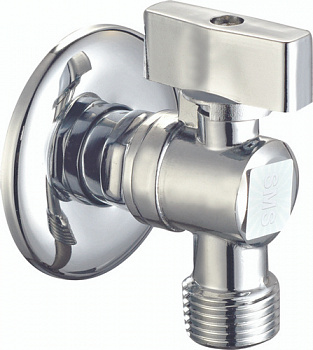 Кран для унитаза 1/2"х1/2" НН, бабочка, хром. СМС