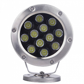 LED Подсветка для фонтана 12w DC12V (нерж. сталь) Холодный белый
