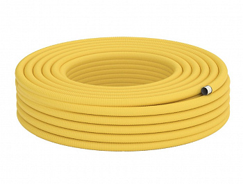 Труба гофрированная из нерж. стали SS 304, IWS 15A (в оболочке, желтая) 50м