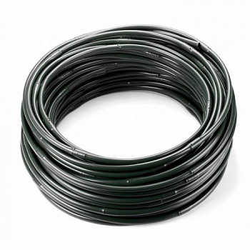 Трубка капельного полива 16мм, бухта 100м (0,9) капля 4.0 л/час, 25см (черная)