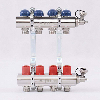 Коллекторная группа для теплого пола 1х3/4"ЕК 3 выхода, UNI-FITT (латунь)