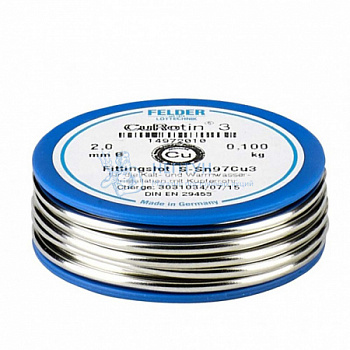 Припой мягкий №3 2мм 250гр на шпуле Cu-Rotin®3