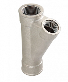 Тройник Y образный 1"ВРх1/2"ВРх1"ВР для греющего кабеля (никель)