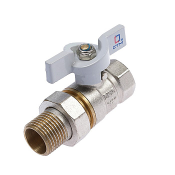 Кран для воды шаровой (американка) НВ 1/2" бабочка, СТМ СТАНДАРТ