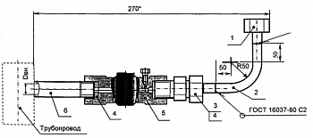 ЗК 14-2-9-2009 заклазная конструкция под манометр 1,6МПа