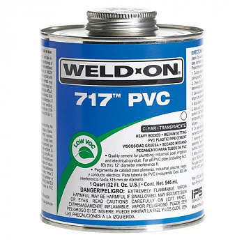 Клей для ПВХ труб, Weld-On 717 (PVC-U) 473гр. (до 315мм)