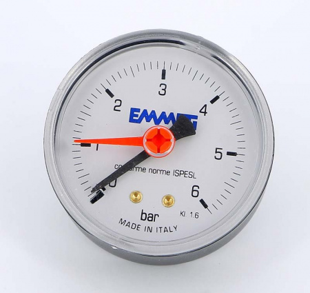 Картинка товара манометр 6 бар аксиальный 63мм (g1/4") emmeti 00616006                  ufa-aqua.ru