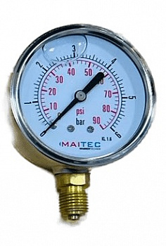 Манометр 6 бар радиальный 63мм (G1/4") MAITEC (Глицерин)