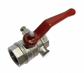 Кран шаравой ITAP IDEAL 1" ВР, с дренажным вентилем 1/4" и заглушкой